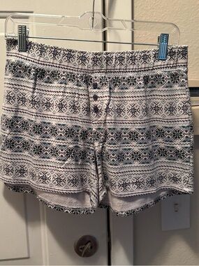 Jockey White Shorts with Black & Teal Geometric Print